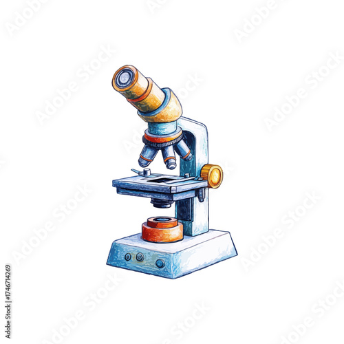microscope hand drawn illustration