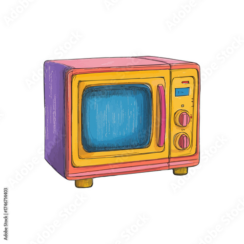 microwave hand drawn illustration