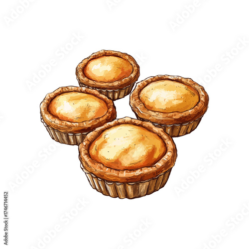 mince pies hand drawn illustration