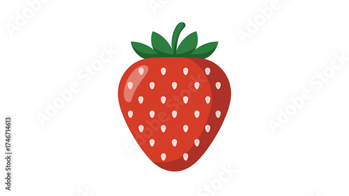 Vibrant flat design strawberry icon for fresh food and healthy lifestyle graphics