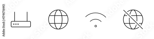 Router, network, wifi, lost connection icon. Editable stroke vector icon.