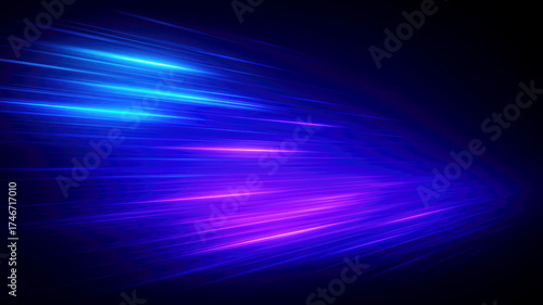 Streaking Blue and Purple Light Trails on Dark Background