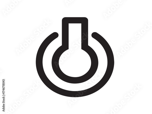 Sleek power switch illustration in stylish minimalist vector format