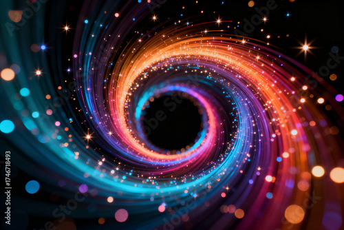 Colorful spiral light pattern