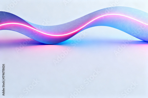 Abstract neon wave on white background