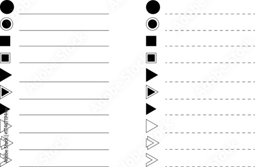 Decorative bullet points and line dividers for lists and design