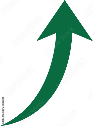 Green arrow pointing upward indicating growth and progress