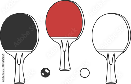 Tennis bats vector illustration isolated on a white background