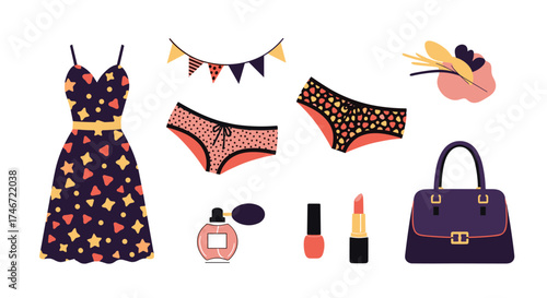 A fashionable collection of women's apparel and accessories perfect for any occasion.