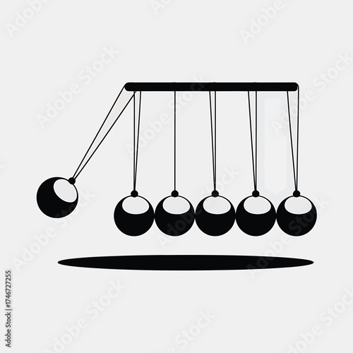 Newton s cradle demonstrating physics and momentum transfer