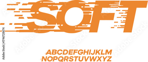 motion effect font vector in orange for modern branding bold posters and impactful typography design