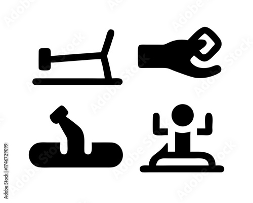 Four diverse sport and leisure icons