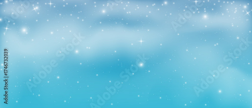 Snowfall on blue background, Christmas snowflakes bg overlay, Snowstorm blizzard vector illustration.
