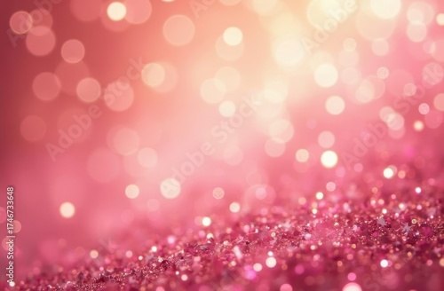 A glowing pink sparkle background with abstract light bokeh orbs