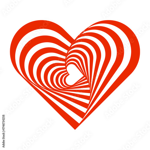 red heart with a heart icon vector illustration 