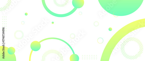 Green abstract background with circle shapes and smooth texture