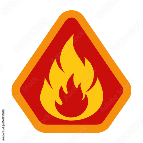 Vector of Flammable sign on white background