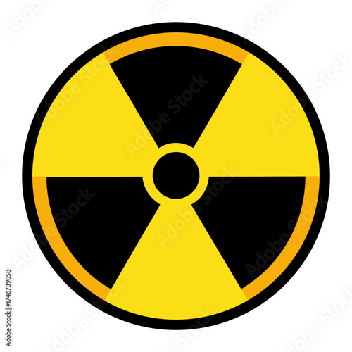 Vector of Radiation sign on white background