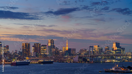 Tableau sur toile Tokyo, Japan - Oct 2 2024, Panoramic cityscape of Tokyo with Tokyo TV Tower and