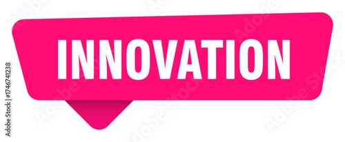 innovation magenta sticker isolated on transpatent background. innovation sign