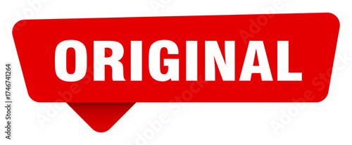 original red sticker isolated on transpatent background. original sign