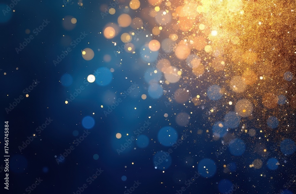 Obraz premium A glamorous dual-tone background blending radiant sapphire blue and luminous metallic gold