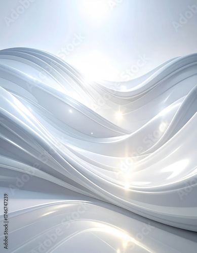 Elegant flowing white textures abstract background digital art minimalist environment close-up view modern design concept