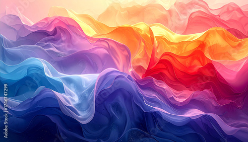 Vibrant abstract waves of color digital artwork dynamic environment artistic viewpoint visual experience