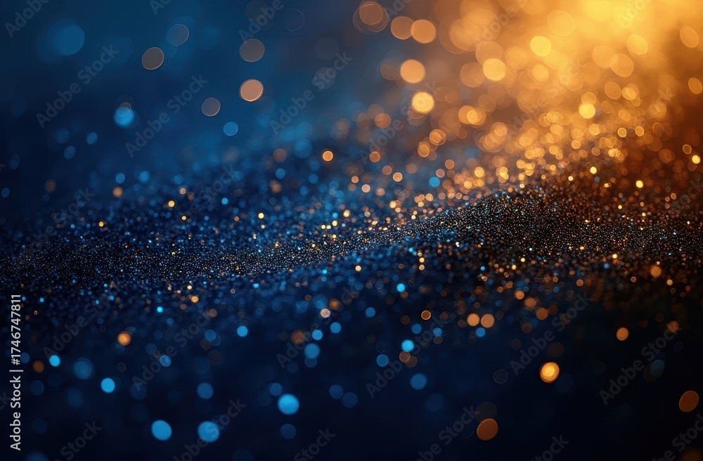 Fototapeta premium A bold triple-tone luxury background featuring deep royal blue, glowing metallic gold, and sleek jet black gradients.