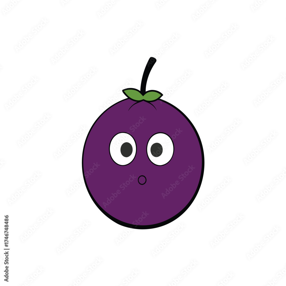 Obraz premium Jabuticaba Small Purple Brazilian Fruit Illustration