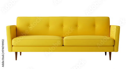Yellow Modern Sofa, Bright Minimalist Couch — Sofa Kuning Modern, Desain Cerah dan Minimalis