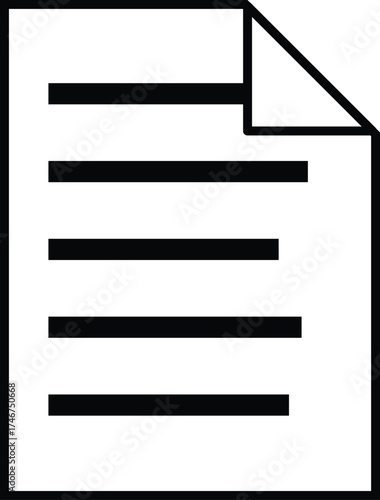 single icon simple with black and white line art productivity theme in the form of notes