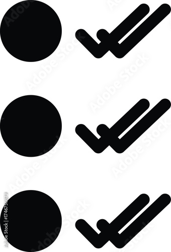 single icon simple with black and white line art productivity theme in the form of task complete