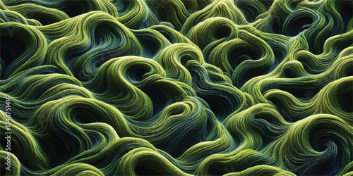 This image is a vibrant moss wave pattern background, featuring undulating green textures that create a visually compelling effect.