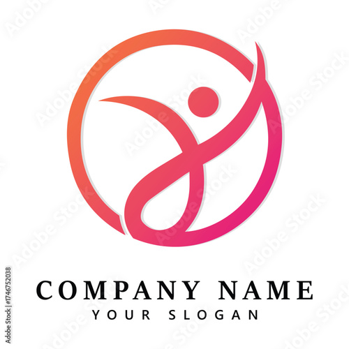 Healthy life people logo and symbol vector