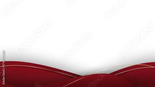 Red Gold Wave Abstract Shape Border and Corner Frame Vector Set Collection. Decorative Elements Corners, Borders, and Frame