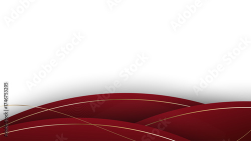 Red Gold Wave Abstract Shape Border and Corner Frame Vector Set Collection. Decorative Elements Corners, Borders, and Frame