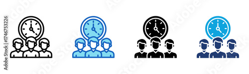 Time Management icon Multi Style Vector Illustration