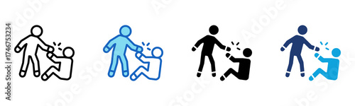 Helping Hand icon Multi Style Vector Illustration