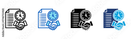 Contract Duration icon Multi Style Vector Illustration