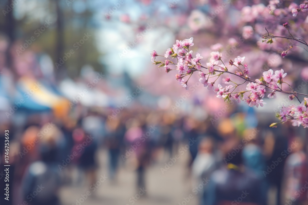 Obraz premium Soft dreamy cherry blossom festival background