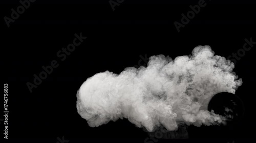 Tire Smoke isolated on black with Alpha Channel.