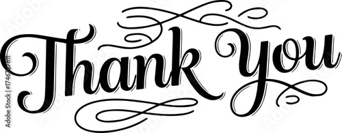 Stylish "Thank You" Lettering Design for Appreciation
