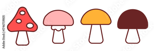 Wallpaper Mural Mushroom retro icon. Mushroom icon Torontodigital.ca