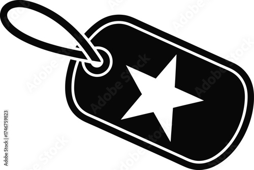 Price tag icon with star on black and white background vector