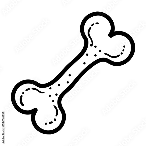 Dog bone in simple style on white background 