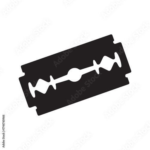 Black razor blade silhouette vector flat illustration design