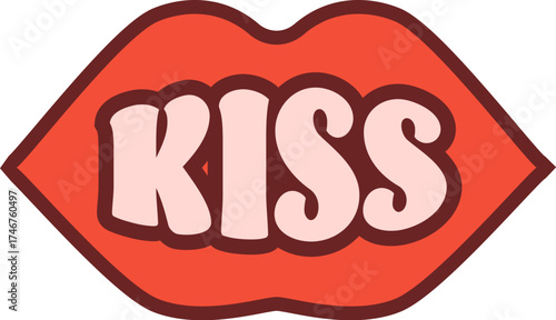 kiss sticker. lips sticker patch
