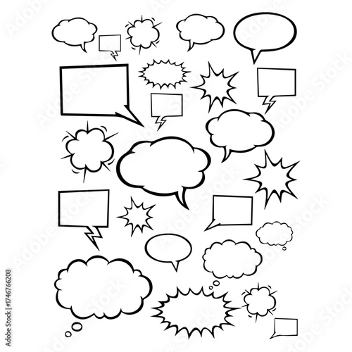 Comic Speech and Thought Bubble Collection – Vector Template for Graphic Novels & Pop Art Design