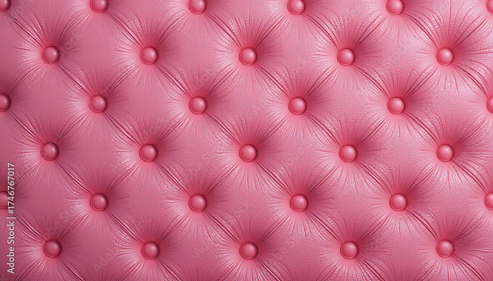 Obraz premium Close up of luxurious pink tufted upholstery fabric with diamond pattern